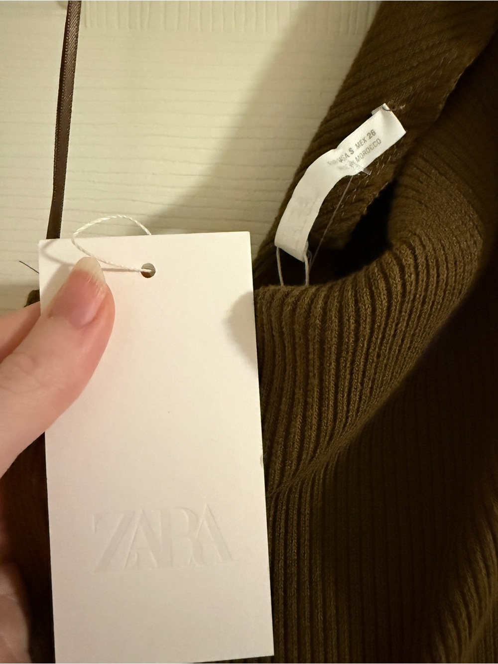 Zara One-Shoulder Brown Midi Skirt - Picture 5 of 7